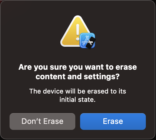xcode_「Erase」を選択